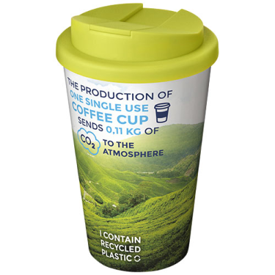 BRITE-AMERICANO® 350 ML TUMBLER with Spill-Proof Lid in White & Lime