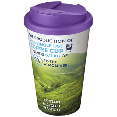 BRITE-AMERICANO® 350 ML TUMBLER with Spill-Proof Lid in White & Purple