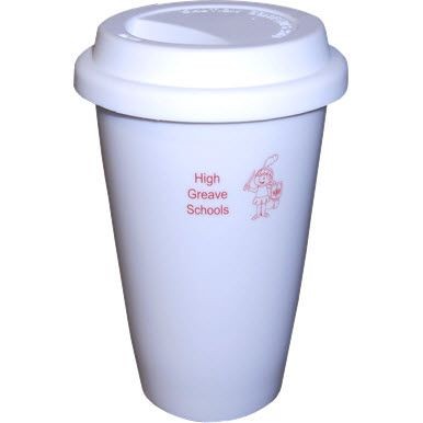 CERAMIC POTTERY TAKE OUT MUG in White