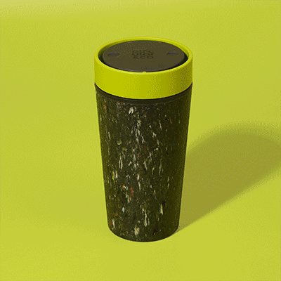 CIRCULAR REUSABLE CUP MADE FROM RECYCLED TRAINERS 12OZ SUNRISE ORANGE