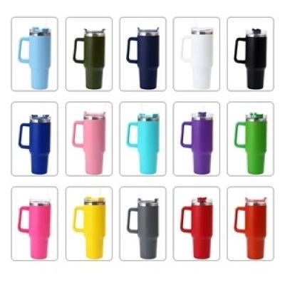 COLORFUL 30 OZ STAINLESS STEEL METAL THERMOS MUG