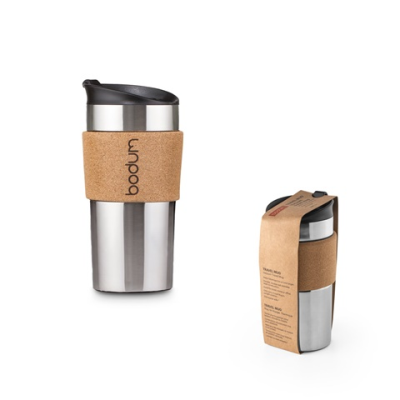CORK TRAVEL MUG 350ML - PROMOTIONAL CORPORATE GIFT