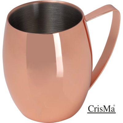 CRISMA STAINLESS STEEL METAL MUG, 400ML in Copper 