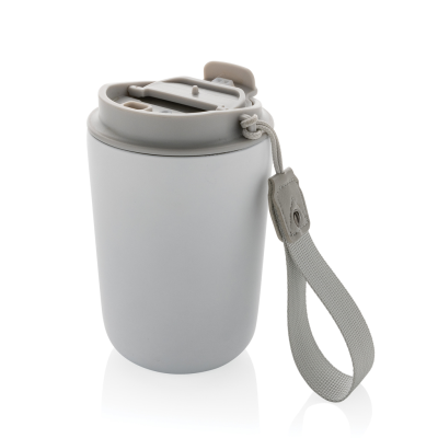 CUPPA RCS RE-STEEL VACUUM TUMBLER with Lanyard in White - PROMOTIONAL CORPORATE GIFT