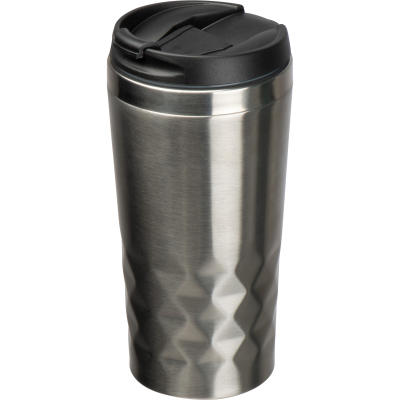 DOUBLE WALLED THERMO MUG, 400ML in Silvergrey