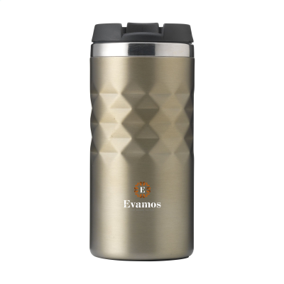 GEOMETRIC MUG RCS RECYCLED STEEL 280 ML THERMO CUP in Beige
