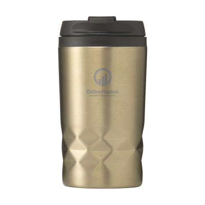 GRAPHIC MINI MUG RCS RECYCLED STEEL 250 ML THERMO CUP in Beige