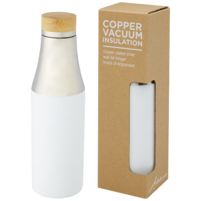 HULAN 540 ML COPPER VACUUM THERMAL INSULATED STAINLESS STEEL METAL BOTTLE with Bamboo Lid