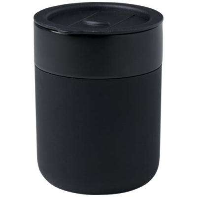 JAVA 330 ML CERAMIC POTTERY TUMBLER with Silicon Wrap & Plastic Lid - PROMOTIONAL CORPORATE GIFT