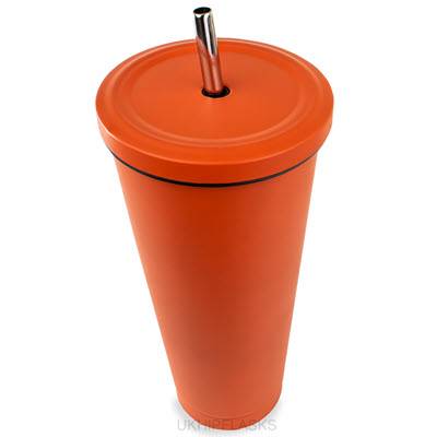 LARGE THERMAL INSULATED 750ML ORANGE TUMBLER