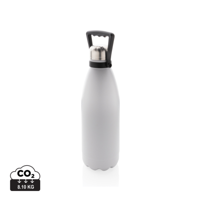 LARGE VACUUM STAINLESS STEEL METAL BOTTLE 1,5L in White