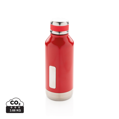 LEAK PROOF VACUUM BOTTLE with Logo Plate in Red