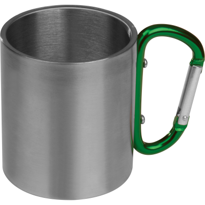 METAL MUG with Snap Hook in Green