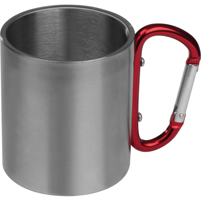 METAL MUG with Snap Hook in Red