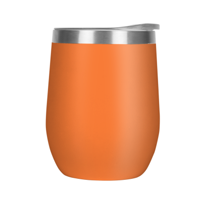 MOOD DOUBLE WALLED COFFEE CUP TUMBLER - 330ML ORANGE CLEAR TRANSPARENT LID - PROMOTIONAL CORPORATE GIFT