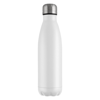 MOOD POWDER COATED VACUUM BOTTLE - 500ML WHITE SILVER LID