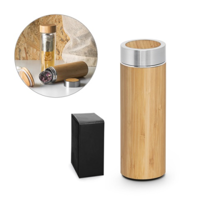 NATUREL BAMBOO AND STAINLESS STEEL METAL THERMOS 430 ML