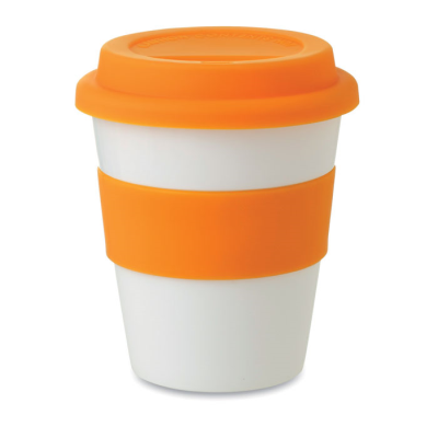 PP TUMBLER WITH SILICON LID in Orange