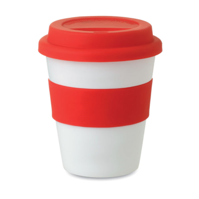 PP TUMBLER with Silicone Lid in Red
