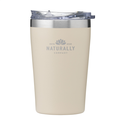 RE-STEEL RCS RECYCLED COFFEE MUG 380 ML THERMO CUP in Beige