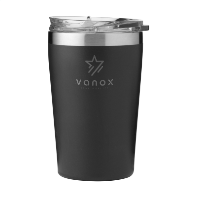 RE-STEEL RCS RECYCLED COFFEE MUG 380 ML THERMO CUP in Black