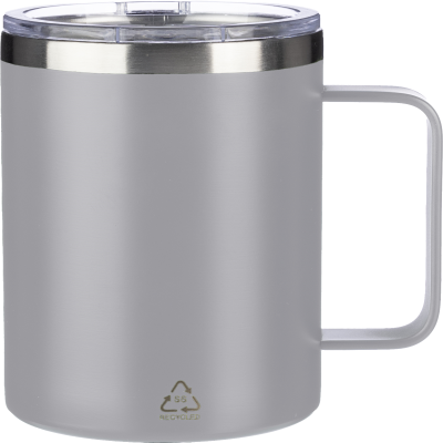 RECYCLED DOUBLE WALLED TRAVEL MUG (300 ML) in Grey