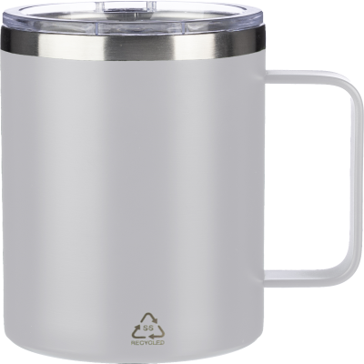 RECYCLED DOUBLE WALLED TRAVEL MUG (300 ML) in White