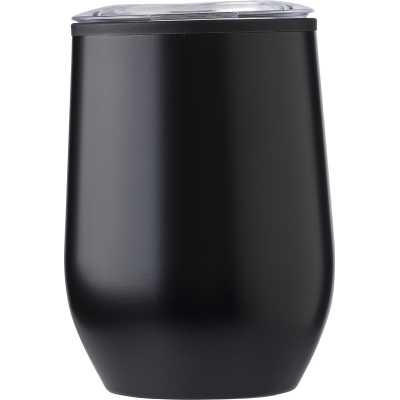 STAINLESS STEEL METAL DOUBLE WALL MUG (300ML) in Black