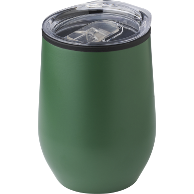 STAINLESS STEEL METAL DOUBLE WALL MUG (300ML) in Forest Green