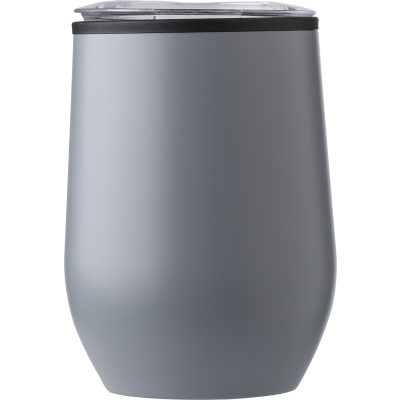 STAINLESS STEEL METAL DOUBLE WALL MUG (300ML) in Grey