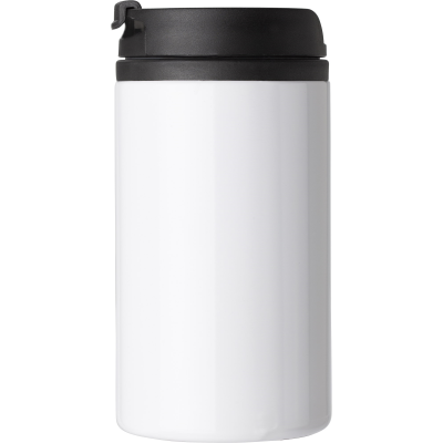 STAINLESS STEEL METAL DOUBLE WALLED MUG (300ML) in White