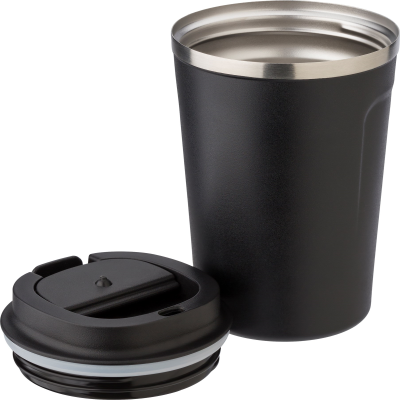 STAINLESS STEEL METAL DOUBLE-WALLED MUG in Black