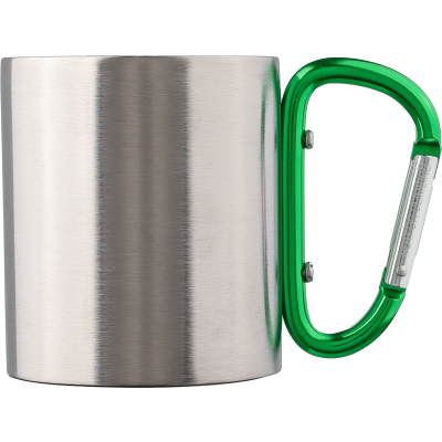 STAINLESS STEEL METAL DOUBLE WALLED TRAVEL MUG (185ML) in Green