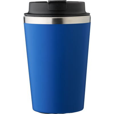 STAINLESS STEEL METAL DOUBLE WALLED TRAVEL MUG (350ML) in Cobalt Blue