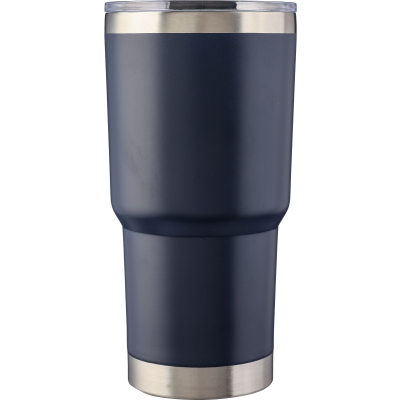 STAINLESS STEEL METAL DOUBLE WALLED TRAVEL MUG (590ML) in Blue