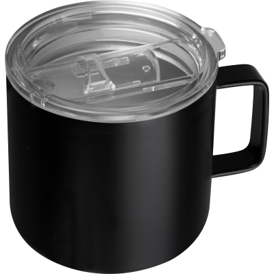 STAINLESS STEEL METAL DRINK CUP in Black