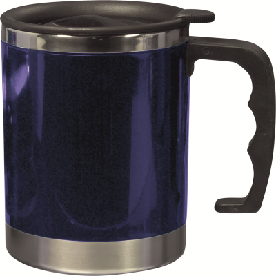 STAINLESS STEEL METAL MUG (400ML) in Blue - PROMOTIONAL CORPORATE GIFT