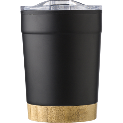 STAINLESS STEEL METAL TRAVEL MUG (300ML) in Black