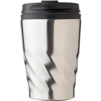 STAINLESS STEEL METAL TRAVEL MUG (325ML) in Silver