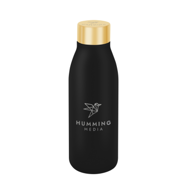 STELLA DOUBLE WALLED VACUUM BOTTLE - 600ML BLACK & GOLD