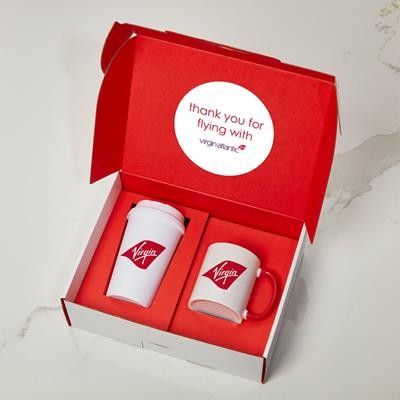 TAKEAWAY MUG AND MUG RED INNER GIFT BOX - PROMOTIONAL CORPORATE GIFT