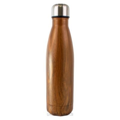 THERMAL INSULATED DRINK BOTTLE - 500ML WOOD WRAP