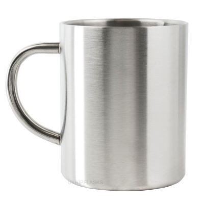 THERMAL INSULATED STAINLESS STEEL METAL MUG in Silver
