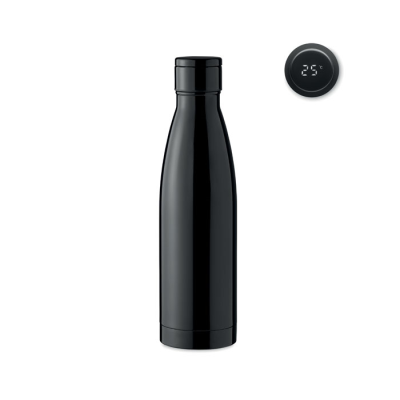 THERMOMETER BOTTLE 500ML in Black - PROMOTIONAL CORPORATE GIFT