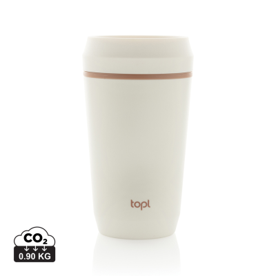 TOPL RECYCLED PLASTIC TO GO TUMBLER PATENTED 360 LID 354ML in White