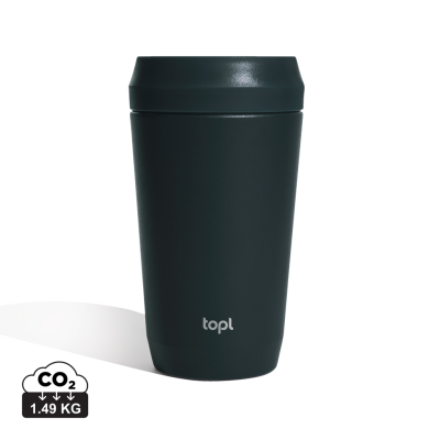 TOPL RECYCLED STEEL TO GO TUMBLER PATENTED 360 LID 354ML in Grey