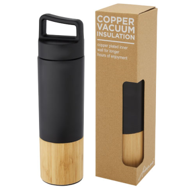 TORNE 540 ML COPPER VACUUM THERMAL INSULATED STAINLESS STEEL METAL BOTTLE with Bamboo Outer Wall