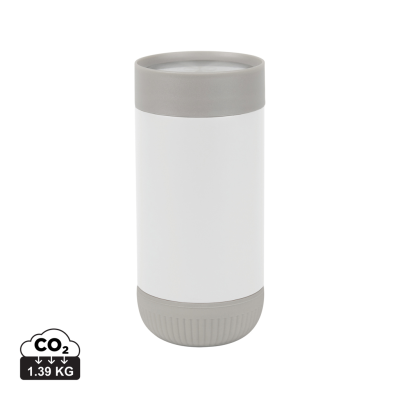 VINGA ERIE RCS RECYCLED SS PUSH MUG 350 ML in White, Grey
