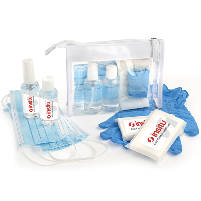 EMERGENCY BREAKDOWN KIT in a Clear Transparent PVC White Trim Bag