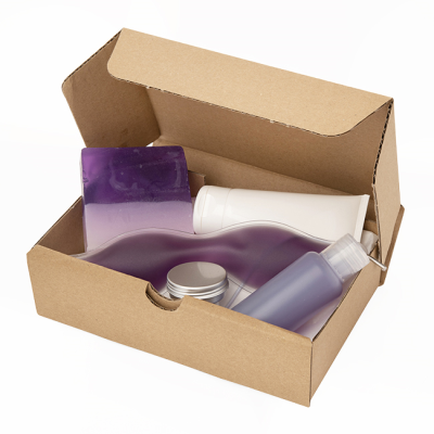 PURPLE WELLBEING SET in a Brown Mailing Box